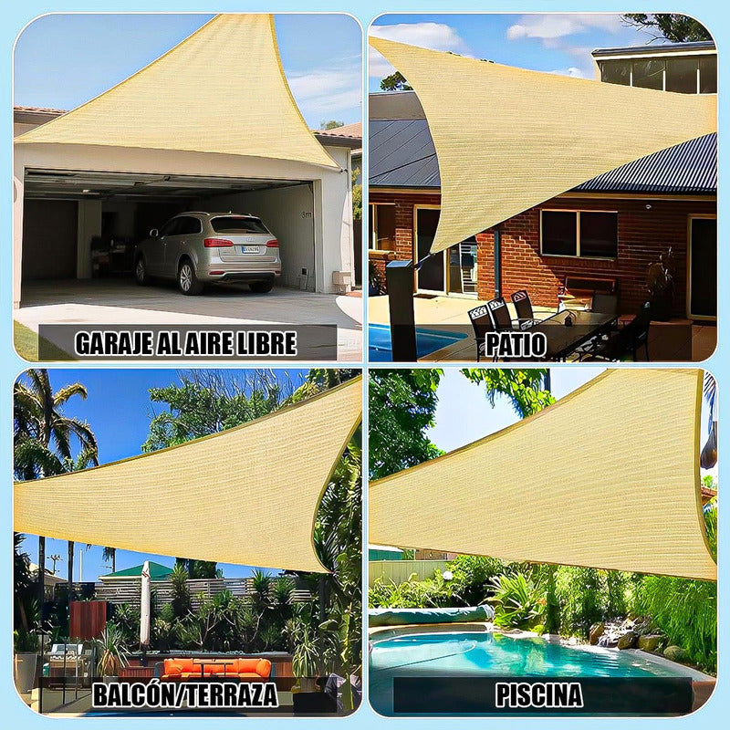 Toldo Vela Triangular Toldo Terraza Toldo 3.6x3.6x3.6cm Told Beige