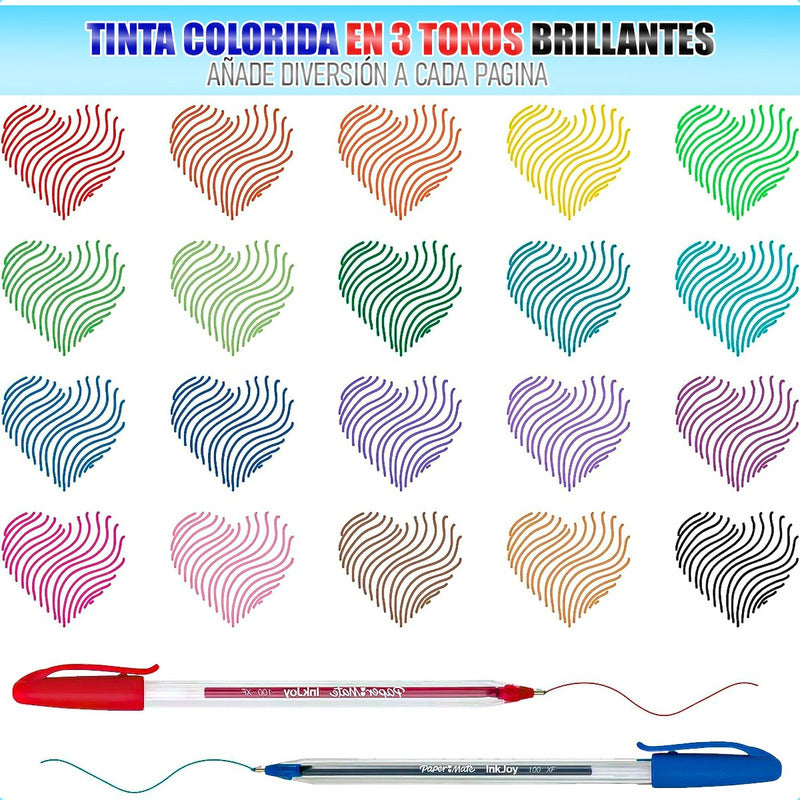 Boligrafos Lapiz Kilométrico Pack 16 Bolígrafos Punta Media Rojo/azul/negro Transparente