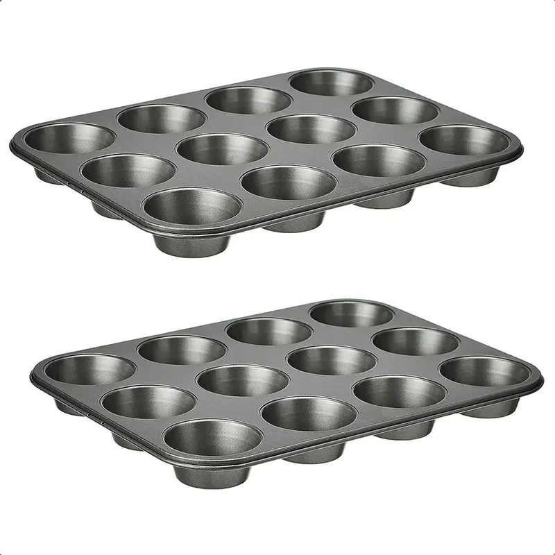 Pack 2 Molde 12 Cupcakes Molde De Muffins Molde Para Horno Gris