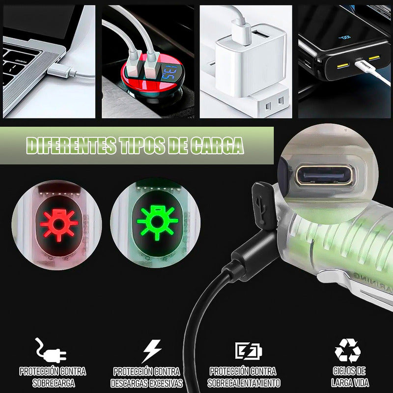 Linterna Recargable Linterna Bolsillo Linterna Led Linternas Blanco Frio Gris