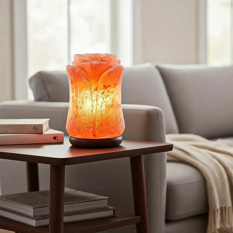 Lámpara De Sal Del Himalaya En Forma De Flor, Luz De Noche Para Dormitorio Y Decoración Del Hogar