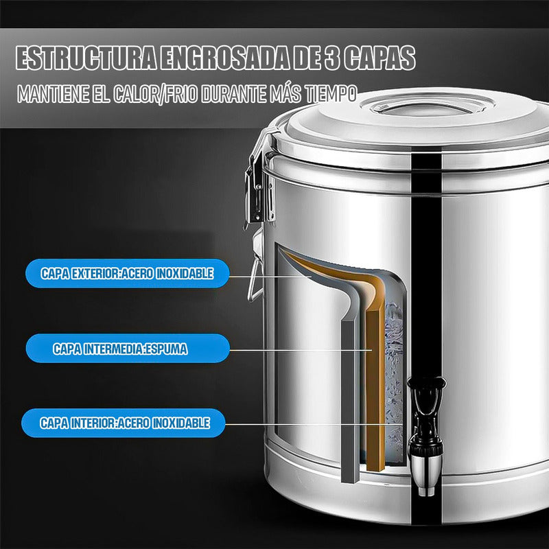 Termo De Agua 10 Lt Termo Para Agua Caliente Termos De Cafe Gris