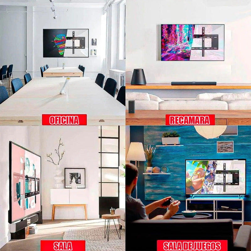 Pack 2 Soporte Tv 43 Soporte Smart Tv De 26 - 63 Pared Muro Soporte Tv Pared Okshop Tv 85 Pulgadas Ajuste Horizontal Soportes Fijos Instalacion Rapida Soporte Tv 50 Pulgadas Acero Laminado Negro