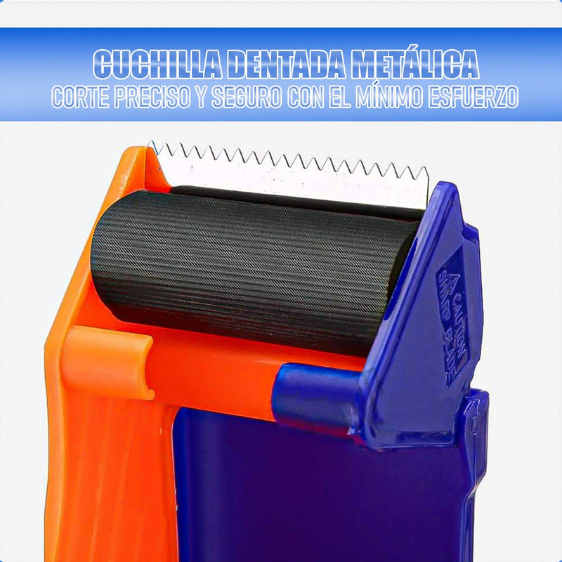 Dispensador De Cinta Pack 4 Cortador De Cinta De Embalaje Naranja