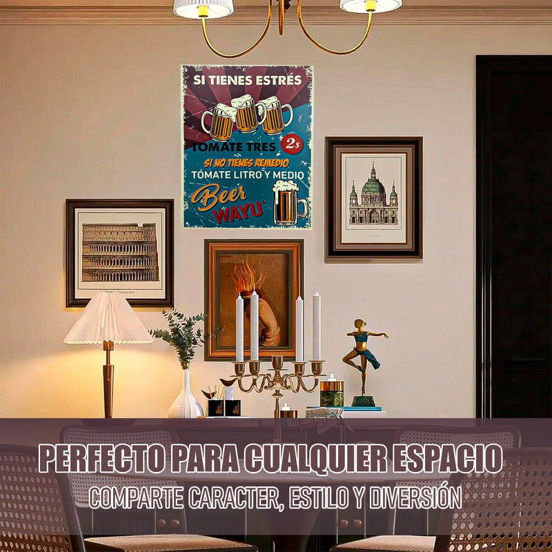 Cuadro Decorativo Wayu Bar Cuadro Pared Cuadro Bar Metalico Metálico