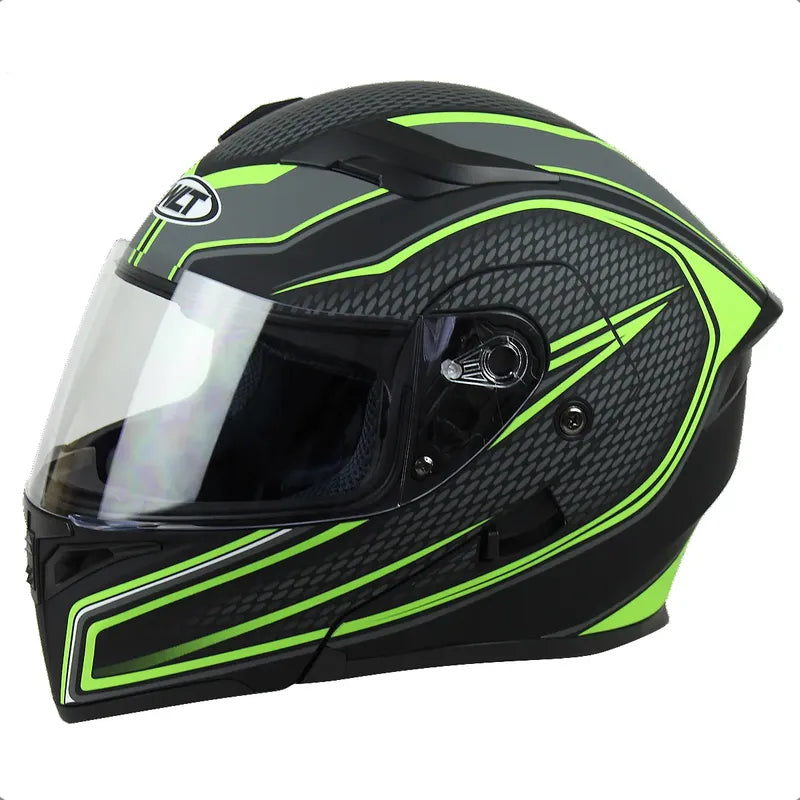 Casco De Moto Casco Para Moto Casco Abatible Casco Motocicle Negro/verde Xl