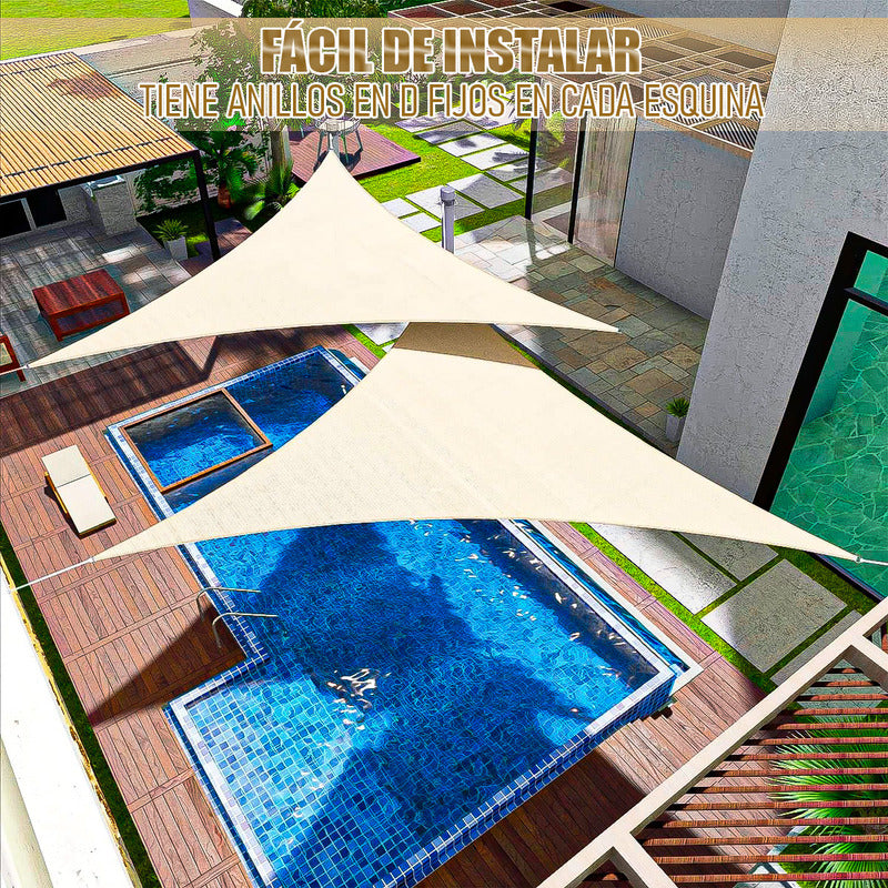 Toldo Triangular 3x3x3 Toldo Vela Impermeable Toldo Terraza Beige