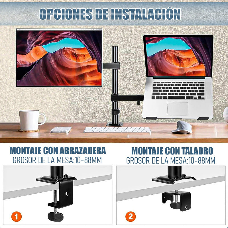 Soporte Para Monitor Y Laptop Soporte Para Monitor Portátil Negro