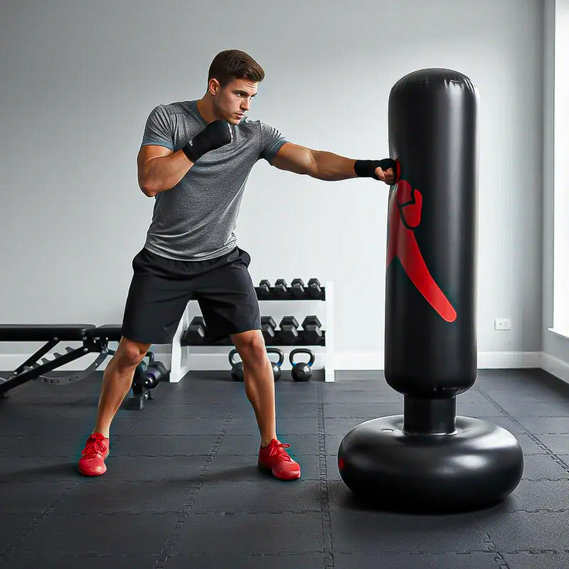 Saco Boxeo Inflable Saco Boxeo 160cm Saco De Arena Inflable Rojo