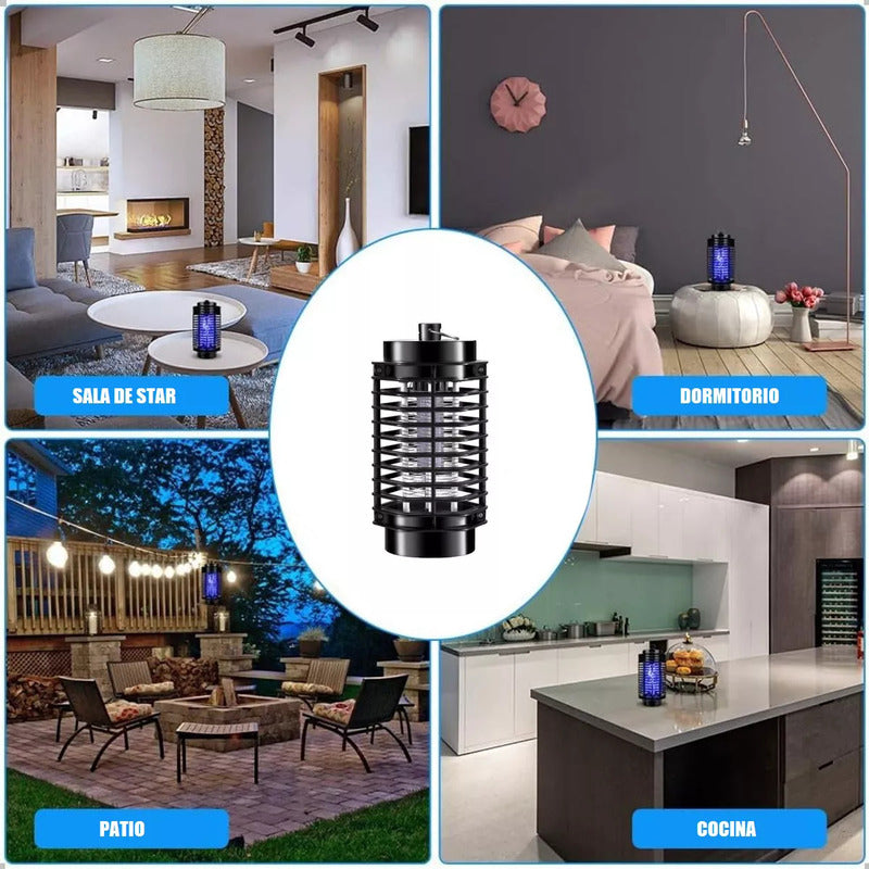 Pack X2 Mata Insectos Electrico Mata Moscas Electrico Negro Lampara Led Uv Abs Okshop Lamparas Mata Moscas Plástica Negro Lamparas Mata Insectos Negro Luz Ultravioleta
