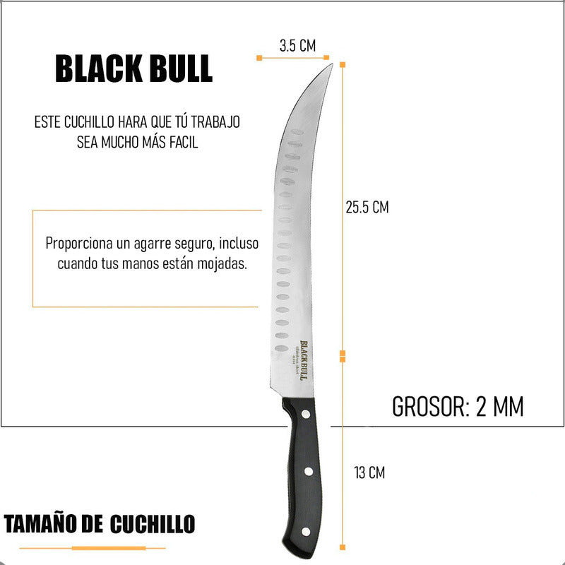 Cuchillo De Cocinero Rebanador Cuchillo Chef Profesional Negro