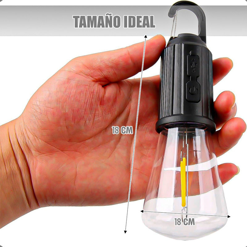 Pack X4 Ampolleta Recargable Ampolletas Camping Colgantes