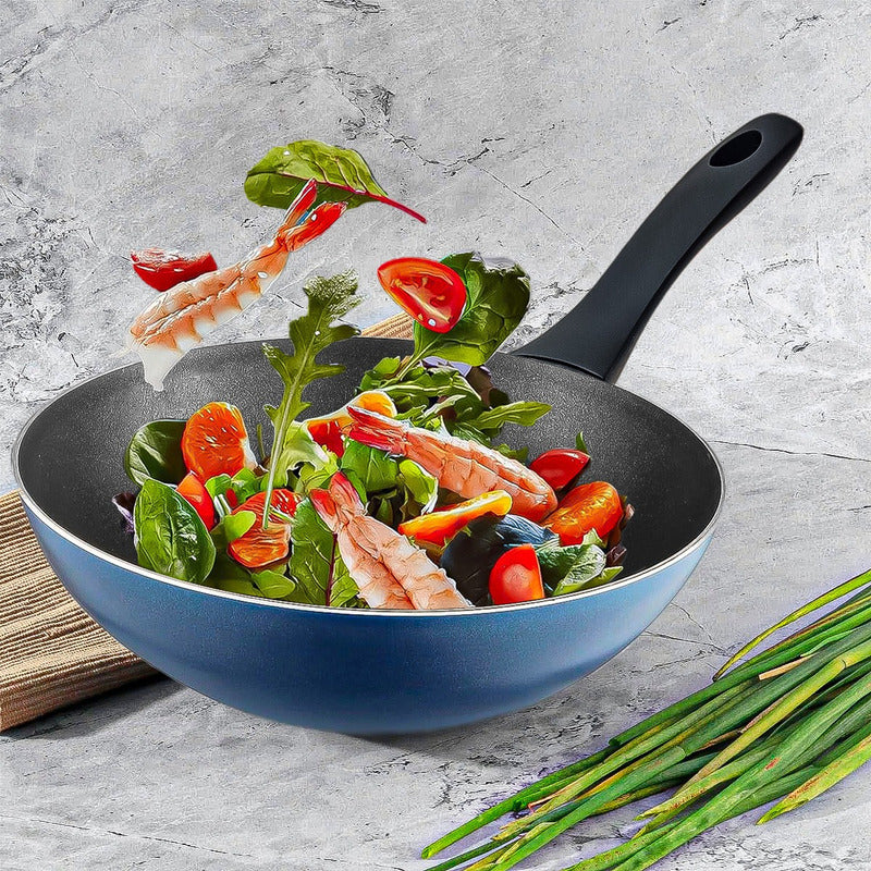 Wok Keep Sarten Antiadherente Sarten Wok Sarten Keep 28cm Azul