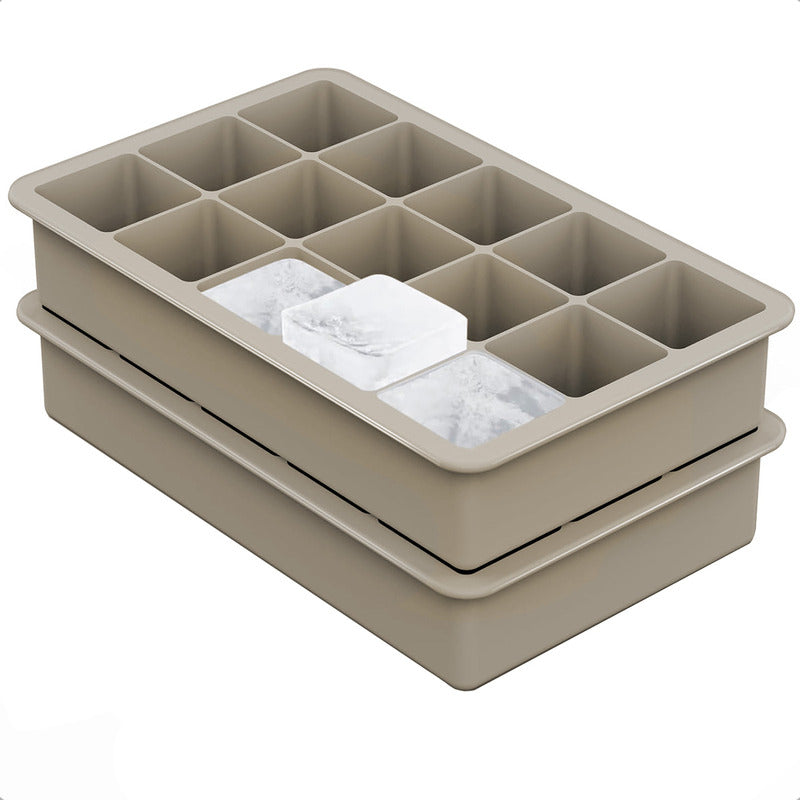 Pack X2 Molde Hielo Cubetas De Hielo Bandeja Silicona Hielo Marrón