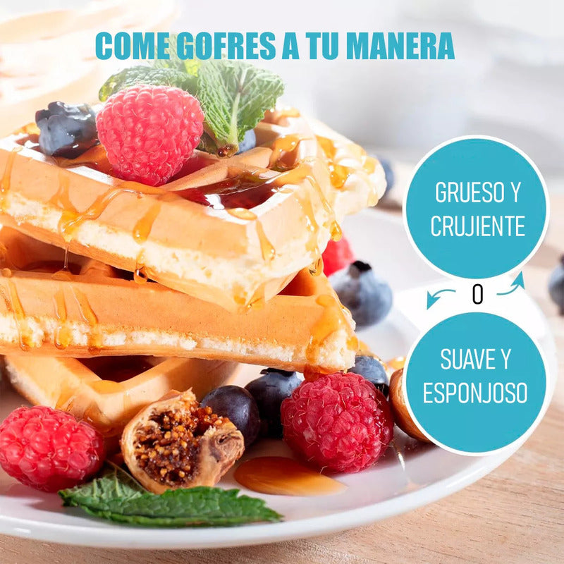 Waflera Sandwichera Maquina Para Hacer Waffles Mini Waflera Maquina Para Hacer Waffles Teflón Superficie Antiadherente Waflera Chile Semiautomática Desayunos Doble Horneado Okshop