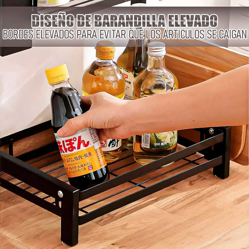 Organizador De Especias Organizador Multifunción Especieros Negro