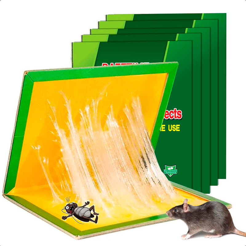 Pack X5 Trampa Ratones Pegajosa Desratizacion Control Rata Verde
