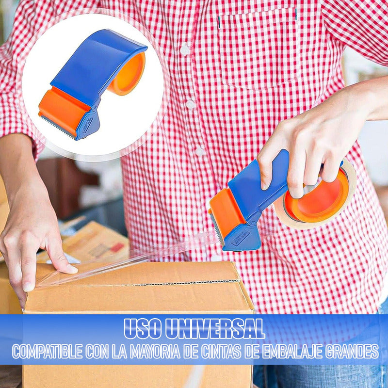 Dispensador De Cinta Pack 4 Cortador De Cinta De Embalaje Naranja