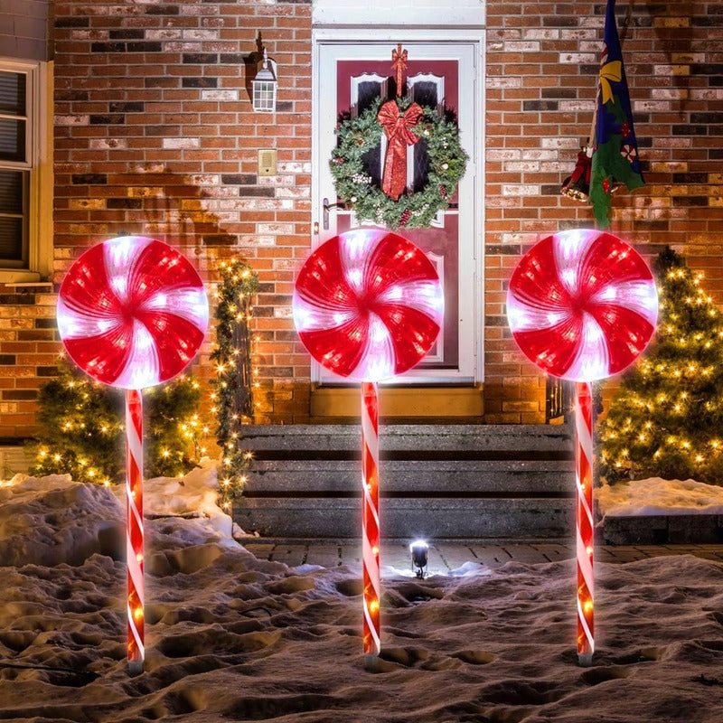 Pack X5 Estacas Solares Luces Navideñas Luces De Navidad Led Multicolor