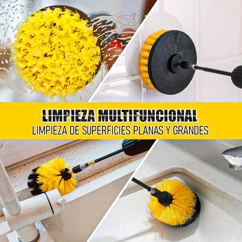 Cepillos De Taladro Multiusos Set 4 Cepillos De Limpieza Amarillo