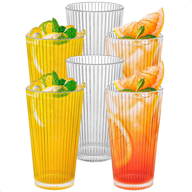 Set 6 Vasos De Vidrio Vasos Postres Juego Vasos Vidrio 450ml