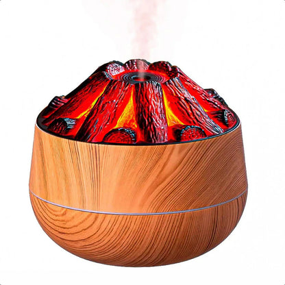 Humidificador Y Difusor De Aromas Con Luz De Llama Led Para Ambiente Cálido Marrón Claro