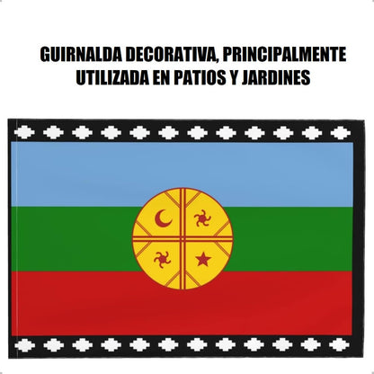 Pack X2 Guirnalda Bandera Mapuche Decoración Fiestas Patrias