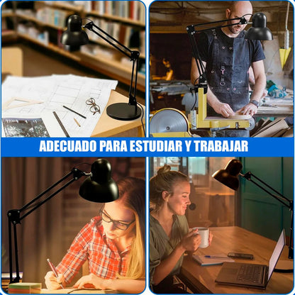 Lamparas De Velador Lampara Escritorio Flexible Ajustable Lamparas De Escritorio Incandescente E27 Flexibles Metal Lampara Estudio Led Mesa Aluminio Halogena 40w Negra Okshop