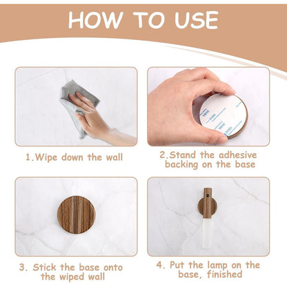 Aplique De Luz A Bateria Lampara Usb Magnetico Pared Muro Marrón