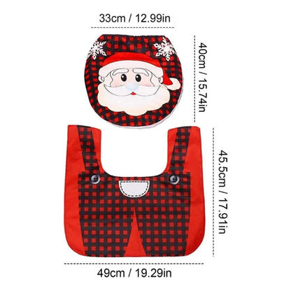 Set De Fundas Navideñas Juego De Baño Decoracion Navidad 2pz Diseño Santa
