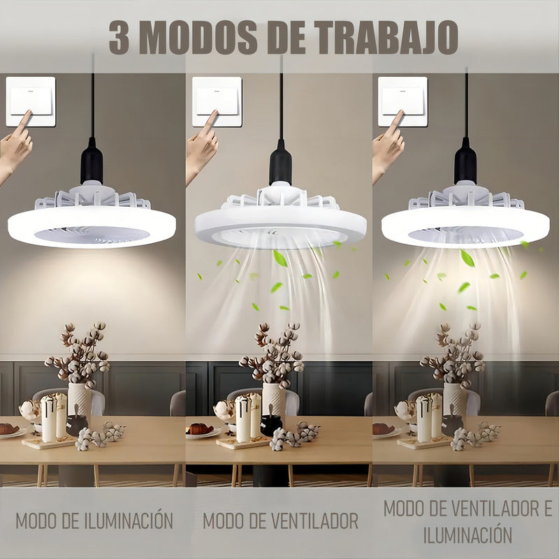 Lámpara Colgante Arcashopping Ventilador Led Con Control Remoto Para Techo Dorado