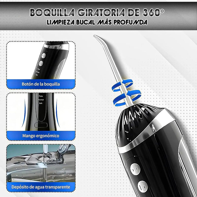 Irrigador Dental Irrigador Bucal Portátil Limpiador Oral Negro