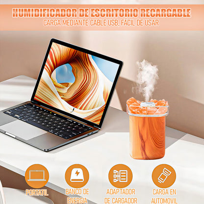 Humidificador Arcashopping Sal De Roca 280 Ml Luz Nocturna Usb Marrón Claro