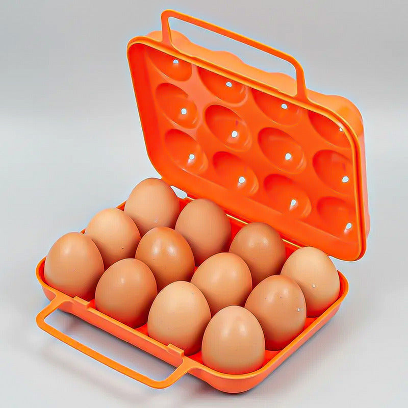 Pack 4 Organizador Huevos Dispensador Huevo Porta 12 Huevos Naranja