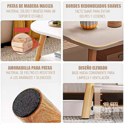 Mesa Centro Grande Mesas Centro Mesa Auxiliar Mesa 2 Niveles Blanco