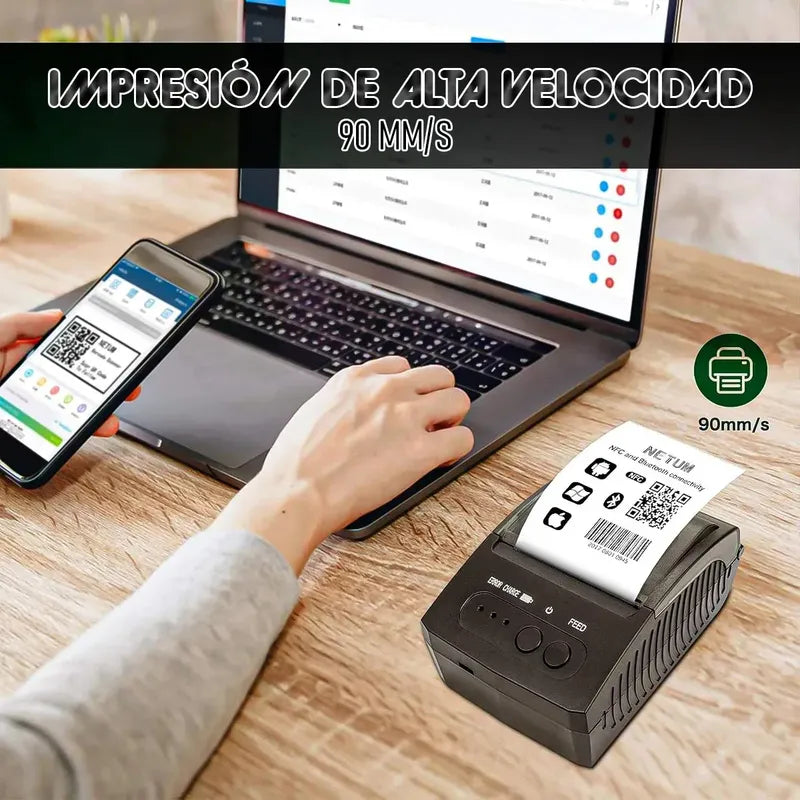 Impresora Portátil Okshop Bluetooth Para Recibos Negro
