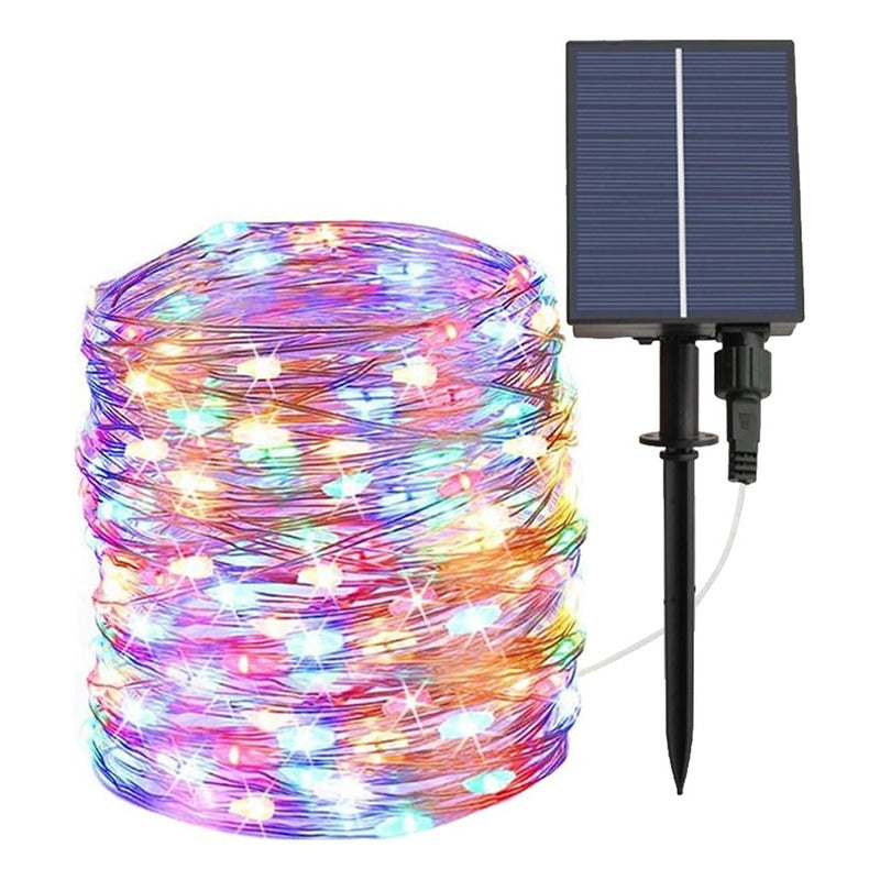 Guirnalda Solar 100 Led Luces Hada Solares Navidad 10 Metros