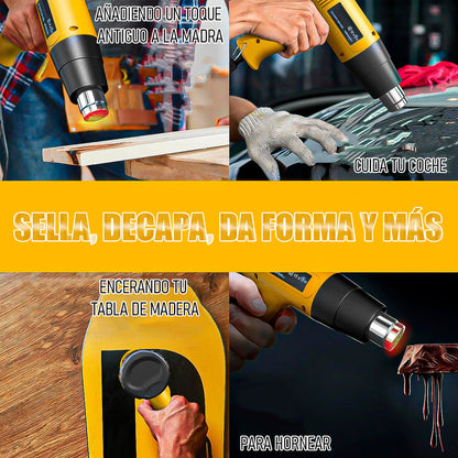 Pistola De Aire Caliente Pistola De Calor Electrica 2000w Amarillo