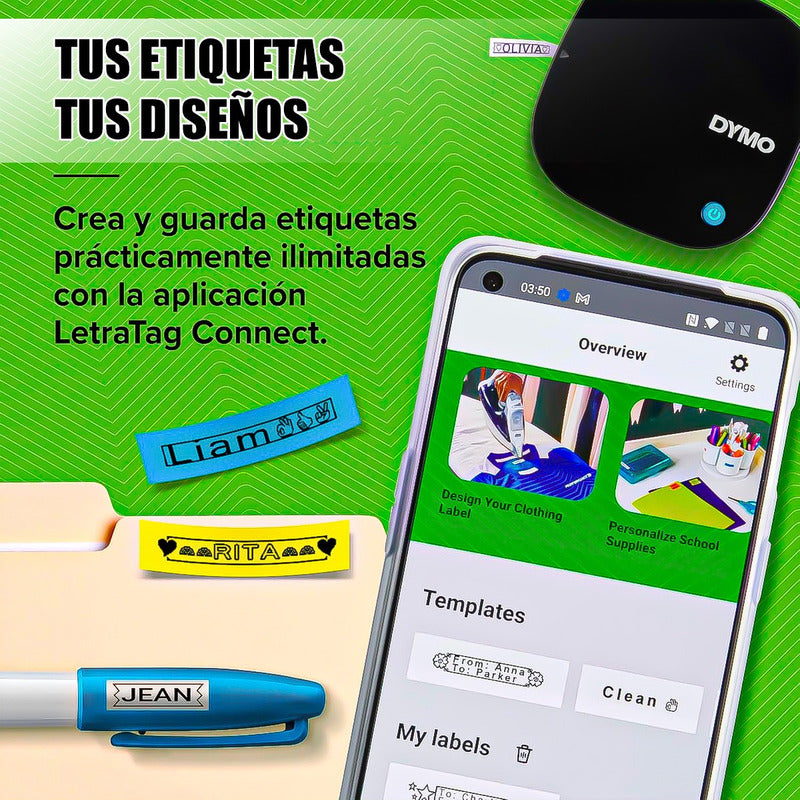 Etiquetadora Bluetooth Etiquetadora Rotuladora Portatil Dymo Negro