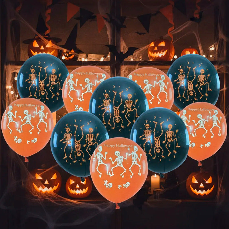 Globos Decorativos Halloween Set De Globos Para Fiesta Negro/naranja Globos
