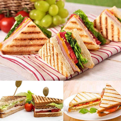 Plancha Sandwichera Electrica Tostadora Multiuso Tipo Grill Maquina Para Sandwiches 1.4kw Maquina Desayuno Placas Antihaderentes Tostadora Sandwichera Sanduchera Electrica Antideslizante Negro Okshop