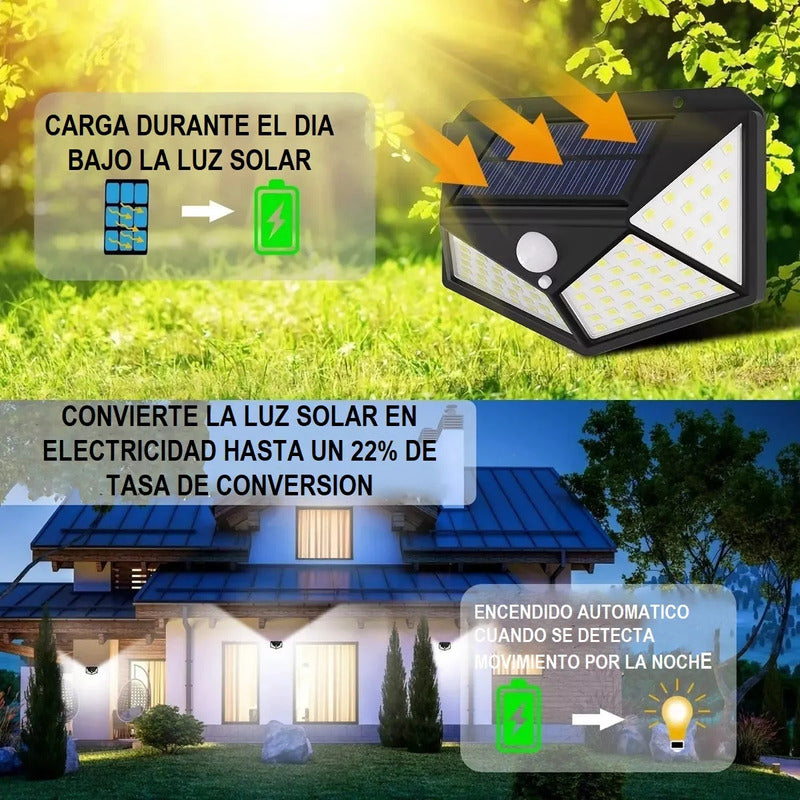 Pack X2 Lampara Solar Exterior Negro Focos Solares Para Portones Lamparas Solares Exteriores Okshop Faroles Led Solares Negro Focos Solar Para Jardin Led Solar Focos Led Exterior Farol Solar Exterior