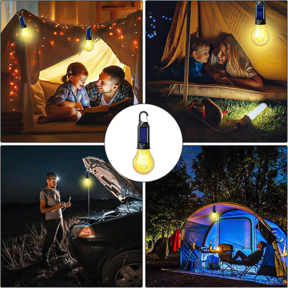 Ampolleta Solar Recargable Led Okshop Impermeable 15w Usb-c Para Camping Cálida