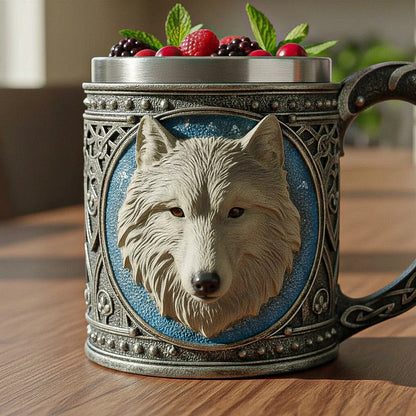 Taza Grande Taza Lobo Game Of Throne Tazon Mug Acero Inoxida Gris