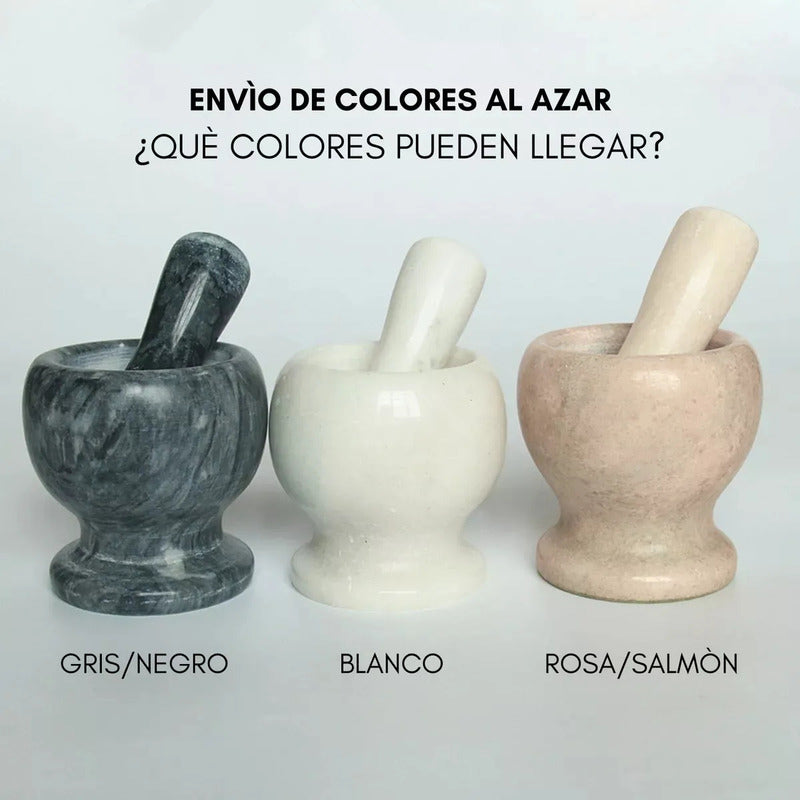 Mortero De Granito Con Pilón De Mármol Para Cocina - Okshop Gris Oscuro