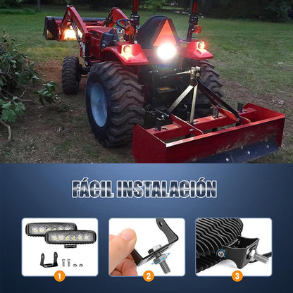 Focos Neblineros Led Faros Led Pack 2 Neblineros Barra Auto Negro