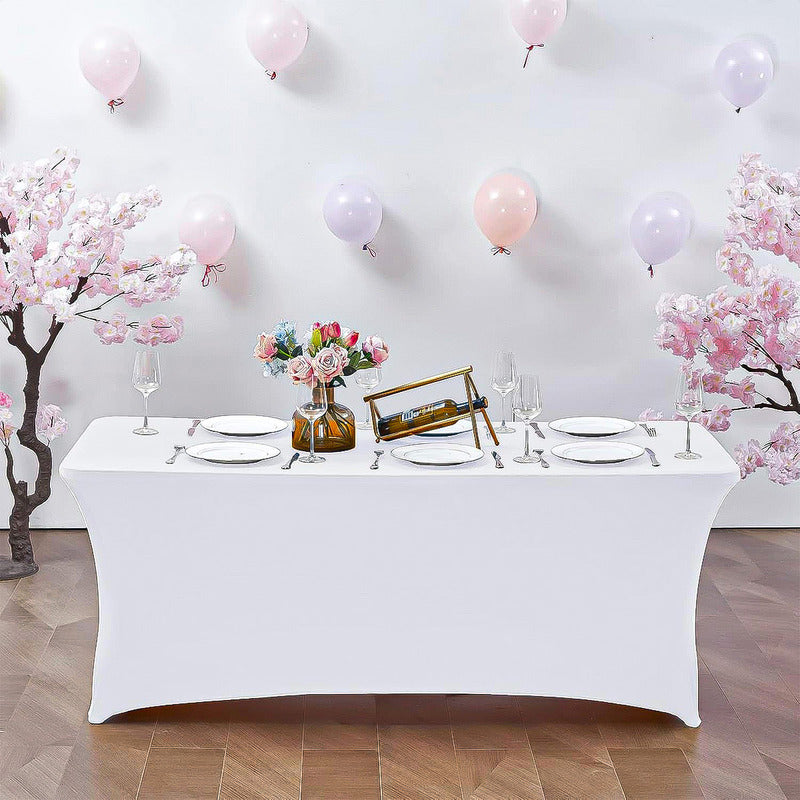 Pack 2 Mantel Para Mesa Mantel Rectangular Mantel Elastico Blanco Lisa