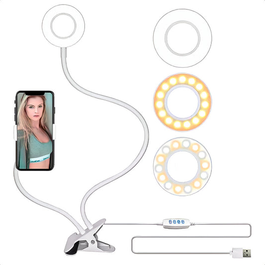 Aro De Luz Profesional Aro Led Aro Luz Tripode Aros Luz Clip Blanco