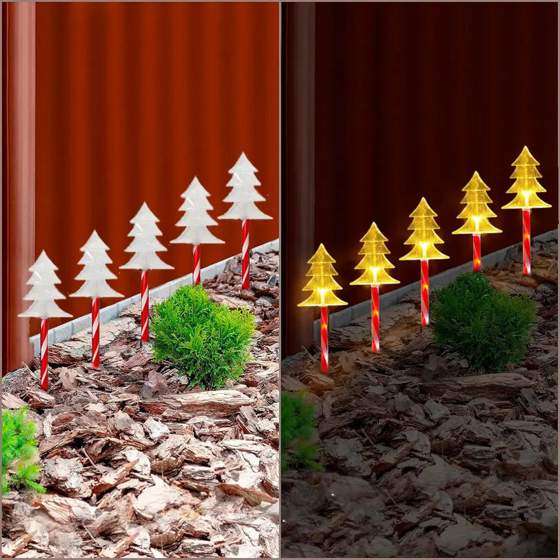 Pack X5 Luces Navideñas Estacas Solares Luces Navidad Solar Luces Arbol Calida