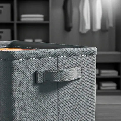 Organizador De Ropa Plegable Con 9 Divisores Gris De Tela Para Cajón